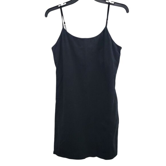 Express Women's Y2K Black Built In Shelf Bra Bodycon Mini Cami Slip Dress Size L - Picture 1 of 6